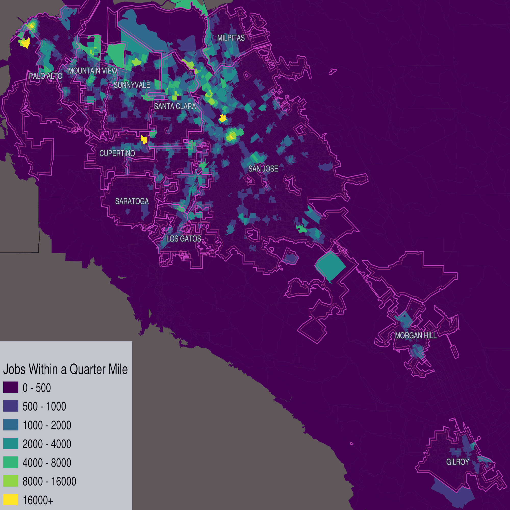 map of jobs in santa clara county