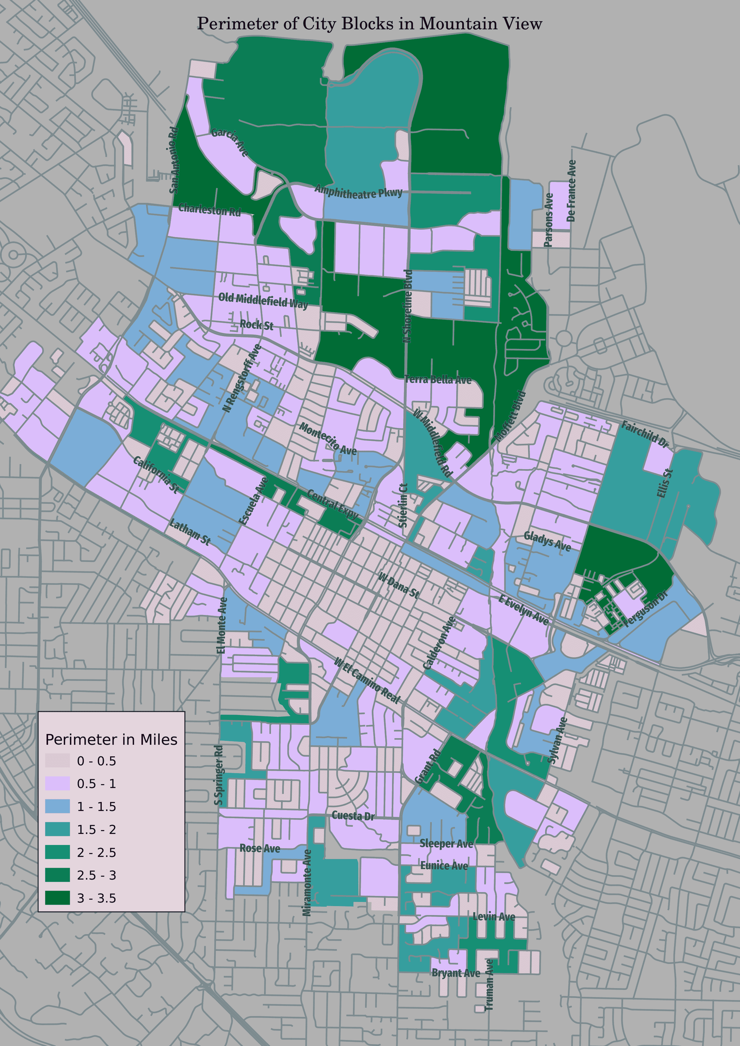 Map of block sizes in Mountain View