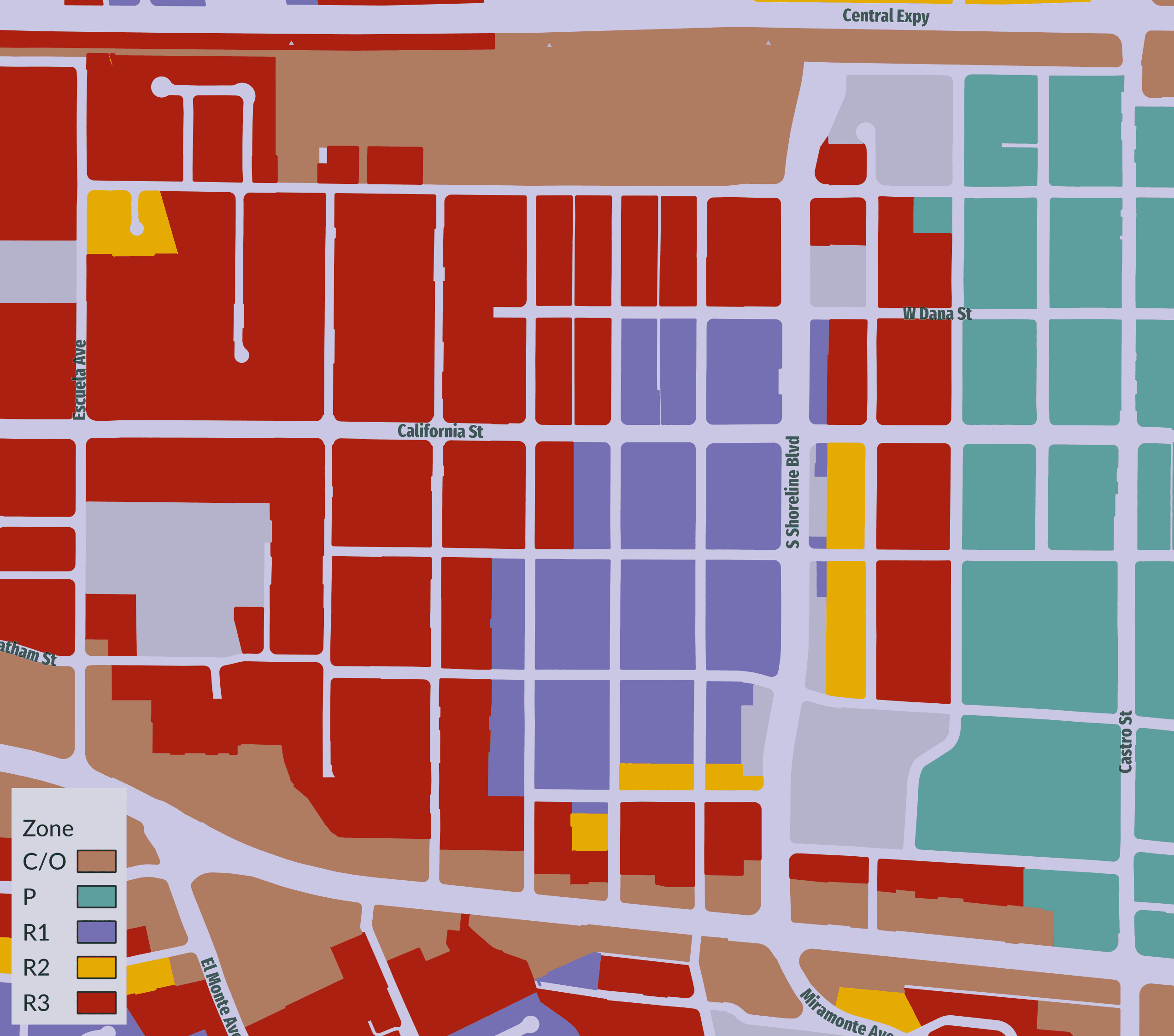 Reconstruction of the zoning map in 1978