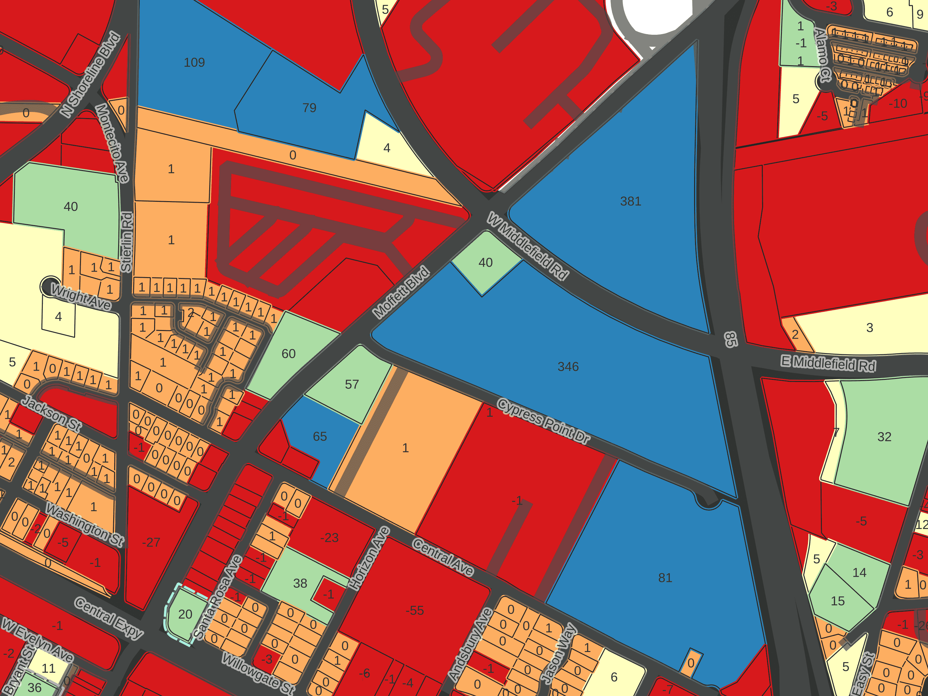 closeup of the allowed density map, focused on middlefield